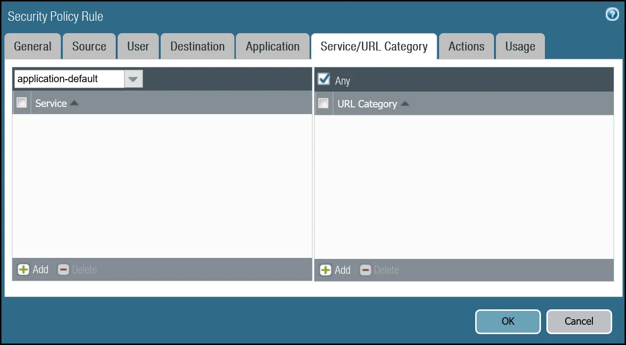 Cloudflare WAN to Trust - Services/URL Categories