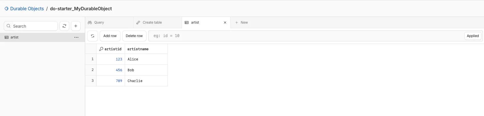 Screenshot of Durable Objects Data Studio