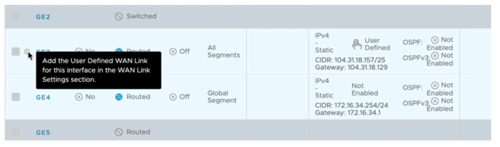 Note the indicator next to GE3.