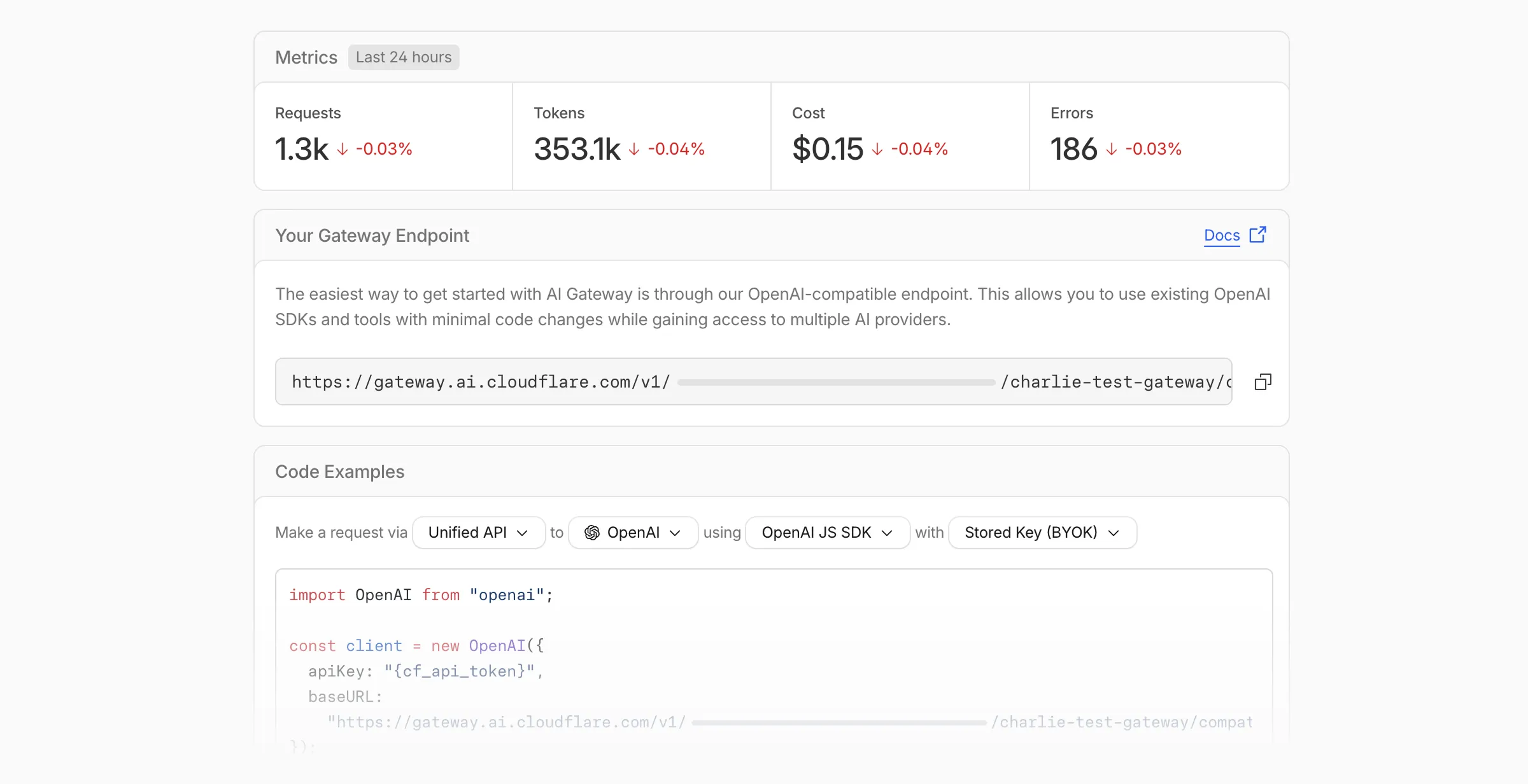 AI Gateway onboarding flow