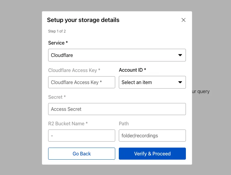 Recording Storage Screenshot